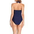 thumbnail image 5 of Rigardu one piece swimsuit women Women's Solid Color Pleated Suspender Fashionable Swimsuit Beach Casual Swimsuit Swimsuit swim suits for women Navy + XL, 5 of 7