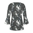 thumbnail image 5 of Fesfesfes Women Plus Size Tops Women Fashion Printed Casual V-Neck 3/4 Sleeve T-Shirt Blouse Tops Layering Shirts for Women 10(XL), 5 of 6