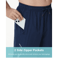 thumbnail image 6 of Zehisen Men's Athletic Shorts Zipper Pockets Quick Dry Lightweight Workout Running Basketball Shorts Navy M, 6 of 9