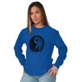 thumbnail image 3 of Floral Yin Yang Symbolic Spiritual Women's Long Sleeve T Shirt Brisco Brands X, 3 of 6