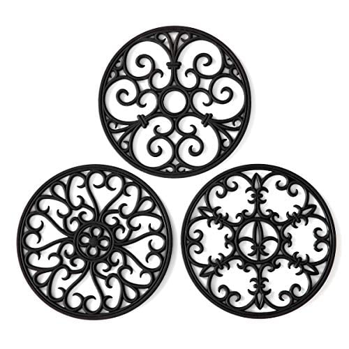 Kitchen Trivets for Hot Dishes & Cookware Non-Slip & Heat Resistant Kitchen Hot Pads for Countertops & Table Silicone Trivet Mat Turquoise,Set of 3 Hot Pot Holder for Pots & Pans