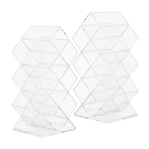 OUNONA Lip Gloss Storage Organizer Lipstick Holder for Women Transparent 2Pack