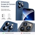 thumbnail image 2 of Liquid Silicone Case for iPhone 13 Pro, [Camera Protection] [Anti Fingerprint] [Wireless Charging] 4 Layer Phone Case Protective Cover, Built-in Microfiber Case Cover, 6.1", Blue, 2 of 15