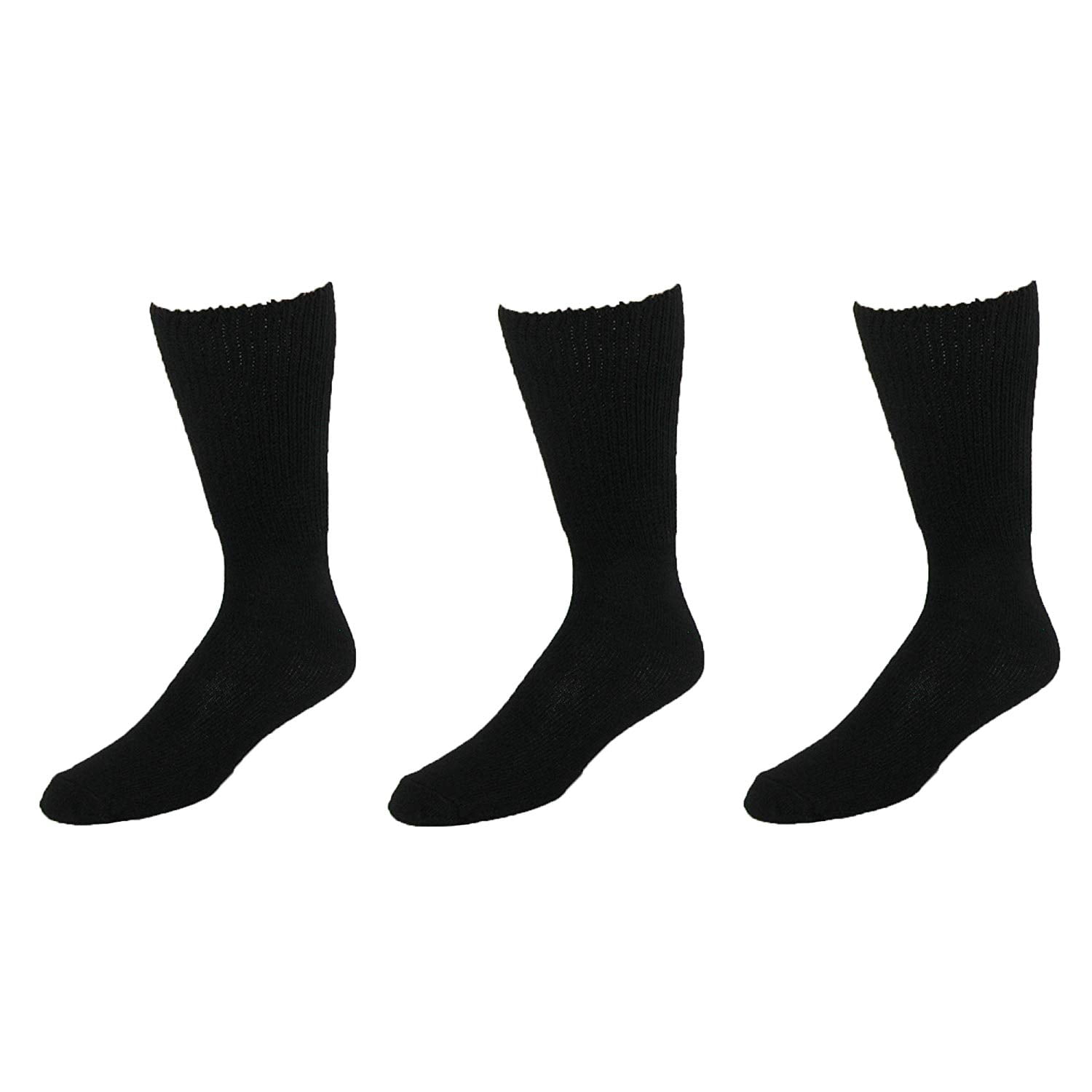 Extra-Wide Tube Socks Black Fit Shoes 9-15 Up to 6E 3-Pair Pack ...