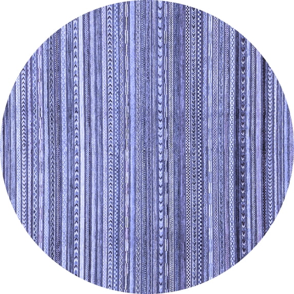 Ahgly Company Indoor Round Abstract Blue Modern Area Rugs, 5' Round