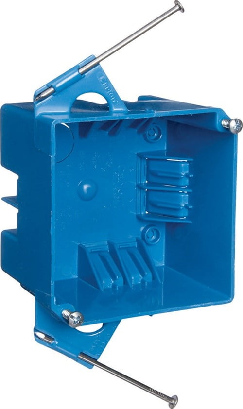 Carlon 4 in. Square PVC 2 gang Junction Box Blue