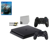 Sony 2215A PlayStation 4 Slim 500GB Gaming Console Black 2 Controller Included with God Of War Game BOLT AXTION Bundle Lke New