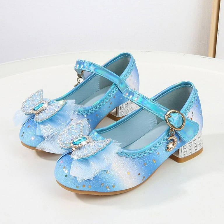 eileial Girls Mary Jane Dress Shoes Girl's Low Wedge Heel Ankle