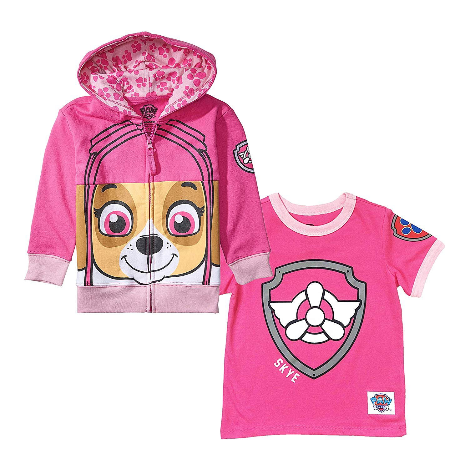 Minin Cute Dog Skye and Everest Print Hooded Sweatshirt Tops for Little Kids 3-8Y