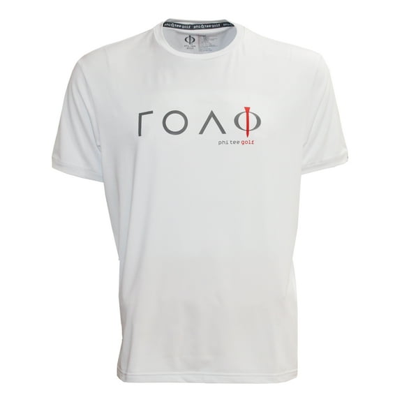 Phi Tee Golf Men's Tech Performance T-shirt, Small White -