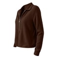 thumbnail image 5 of akafmk Womens Sweatshirts Quarter Zip Pullover Waffle Knit Tops Long Sleeve Collared Solid Color Comfortable Fall Clothes, Size S, 5 of 8