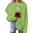 thumbnail image 5 of Inverlee Women's Cauldron Pumpkin Ghost And Bat Graphic Crewneck Sweatshirt Spooky Season Womens Everyday Halloween Themed Sweatshirt Mint Green S-XXL, 5 of 5