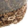 thumbnail image 5 of DecMode Rustic Brown Driftwood Inspired Coffee Table with Tempered Glass, 48"W x 16"H, 5 of 14