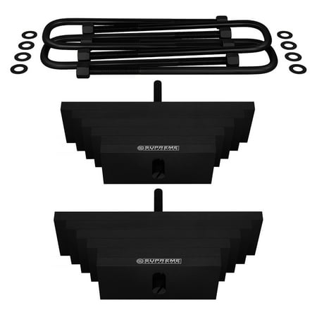 Supreme Suspensions - F250 Lift Kit 2.5" Front Suspension Lift Carbon Steel Leaf Pack F250 Leveling Kit SuperDuty 4WD 4x4 F-250 Lift Kit (Black) PRO