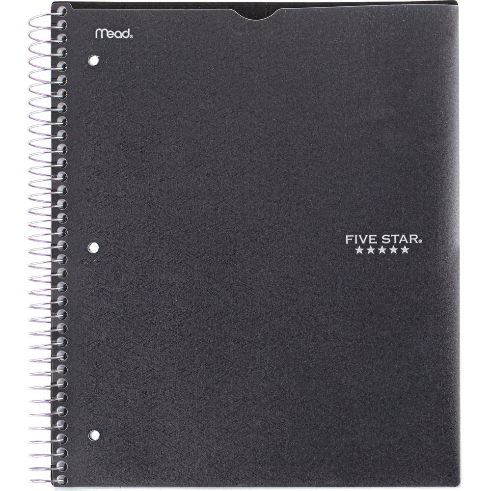 Five Star® 1 Subject 200pg Customizable Notebook Black