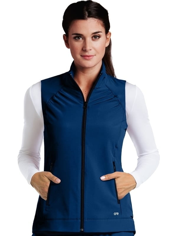 Barco One™ Women's Zip Front Solid Scrub Vest