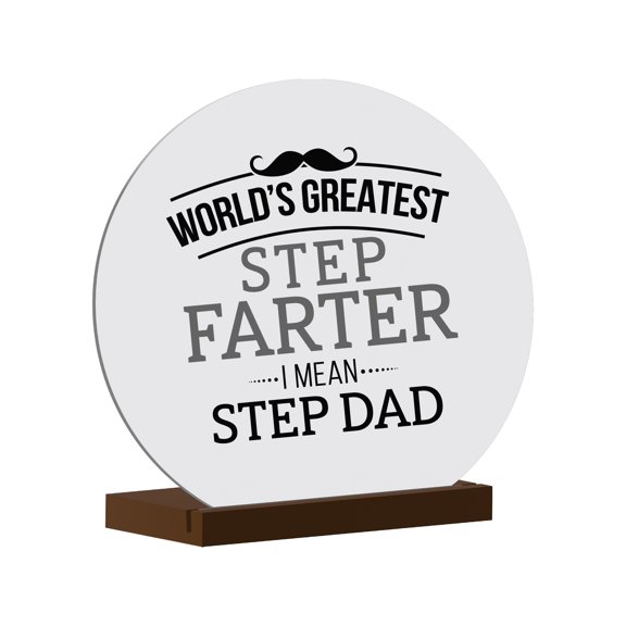 LifeSong Milestones Round Sign with Base Father's Day Gift Ideas for Stepdad