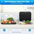 RV Sink Set Outdoor Sink with Folde Faucet and Cover, Stainless Steel
