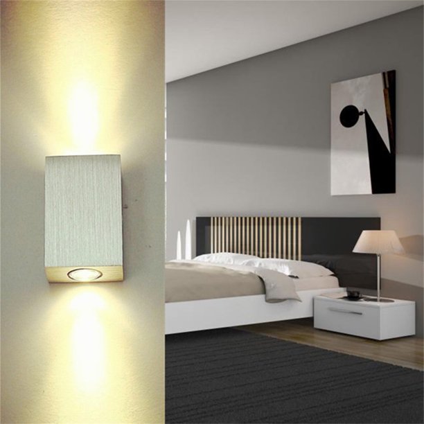 ¡Liquidación! Apliques de pared Aoorsake, modernas lámparas LED de pared, con montaje vertical y horizontal, cuadradas, en blanco cálido, para interiores y exteriores, salas de estar, dormitorios,