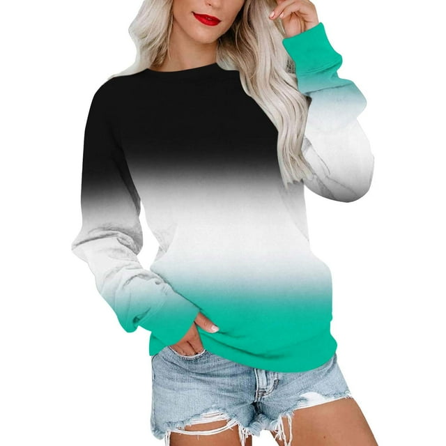 2023 Chandail en Molleton Mode pour Femmes 50 % de Réduction Liquidation Col Rond Mode Décontractée Manches Longues Imprimé Chandail en Molleton Haut Blouse