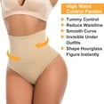 thumbnail image 5 of QRIC Women's High Waist Tummy Control Shapewear Cincher Girdle Hip Lifter Seamless Thong Panties Body Shaper Underwear - Beige*2 (3XL), 5 of 6