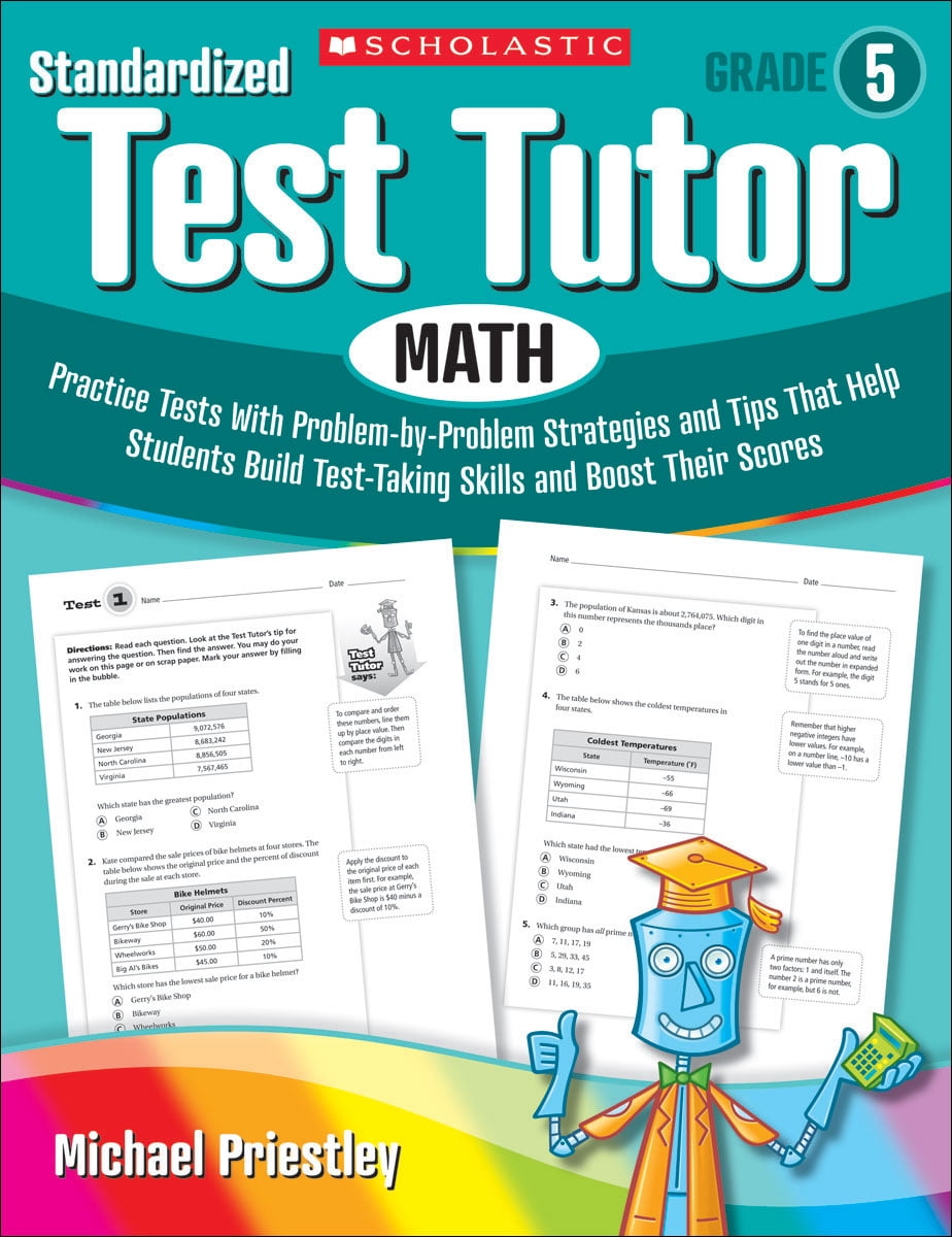 Standardized Test Tutor: Math, Grade 5 : Practice Tests with Problem-By