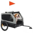 thumbnail image 1 of PawHut Dog Bike Trailer, Bicycle Trailer w/ Flip-Down Ramp Tailgate, Grey, 1 of 10
