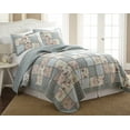 thumbnail image 3 of Chezmoi Collection Abbi 2-Piece Multicolor Blue Shabby Chic Bedding Twin Quilt Set Pre-Washed Cotton Floral Coverlet Bedspread Ruffled Patchwork Quilt, Twin Size, 3 of 8