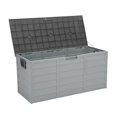 thumbnail image 3 of EDOEMSE 75gal 260L Large Deck Box, Outdoor Storage Box for Patio Furniture,Garden,Cushions Toys Lockable Seat,Gray, 3 of 11