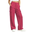 thumbnail image 5 of Glisme Little Girls Outdoor Athletic Pants Straight Leg With Pockets And Drawstring Autumn Casual Girls Baggy Trousers, 5 of 6