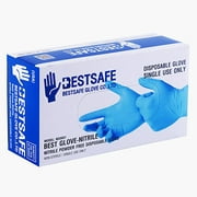 BestSafe Blue Nitrile Disposable Gloves, Powder Free, 4 Mil, Non-Sterile, 100 Gloves Per Box, Size Large
