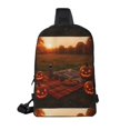 thumbnail image 3 of Chest Bag Dual Pocket 11.8×7.7×2.4in Waterproof Double-Pocket Large Capacity With No Inner Pouch Pockets And Double Drawstrings Autumn Picnic, 3 of 8