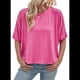 thumbnail image 1 of Camisetas de Verano 2025 para Mujer, Camisetas Lisas, Camisetas Holgadas de Gran Tamaño, Camisetas Básicas, Rosa, Rojo, M, 1 of 6