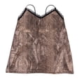 thumbnail image 3 of Chaleco de empalme de lentejuelas camisola con tirantes finos y tirantes de tirantes de moda con ribete de encaje 1XL Salvador Cami camisetas sin mangas con adornos de encaje, 3 of 10