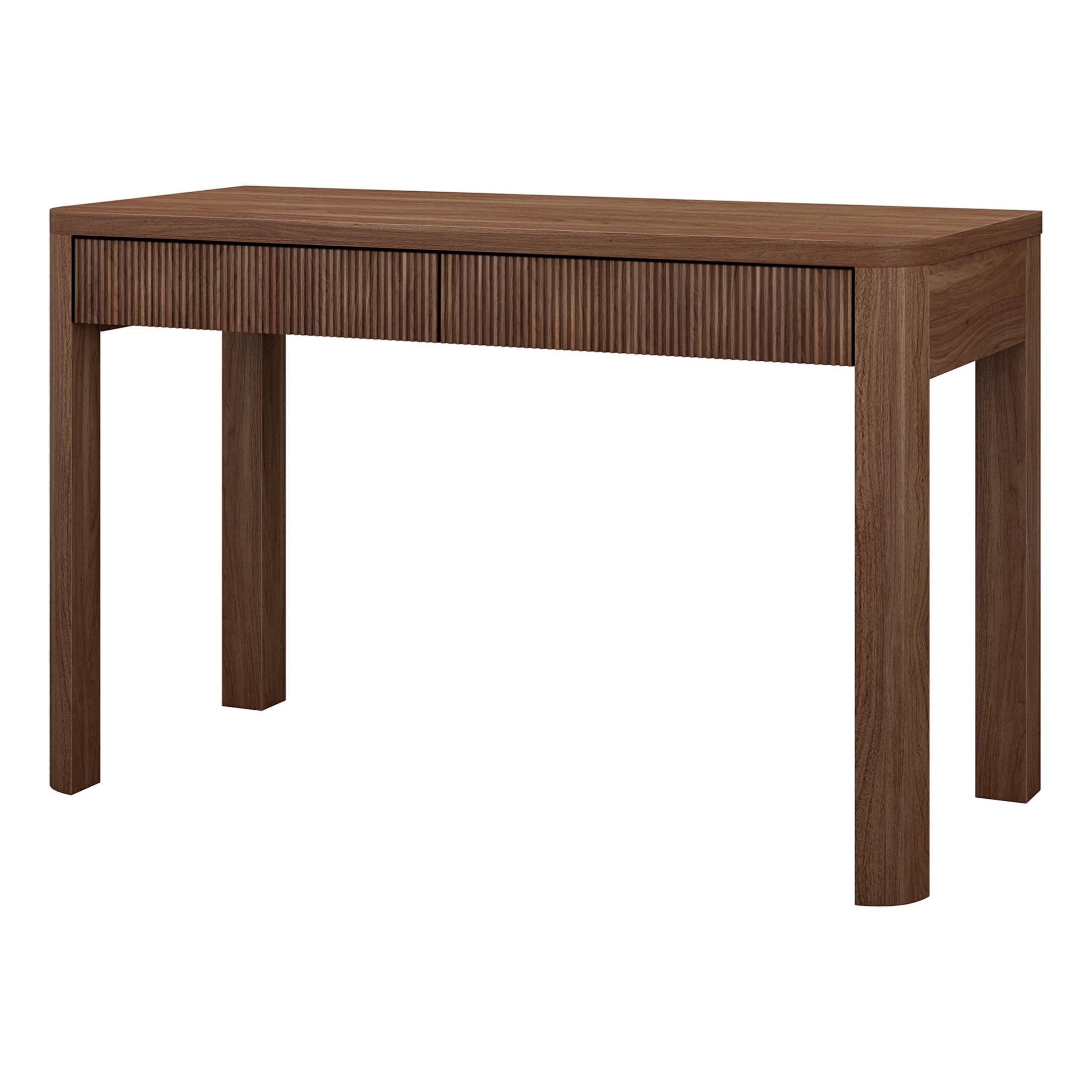 Evelyn&Zoe Modern/Contemporary 48" Wide Satin Walnut Home Office