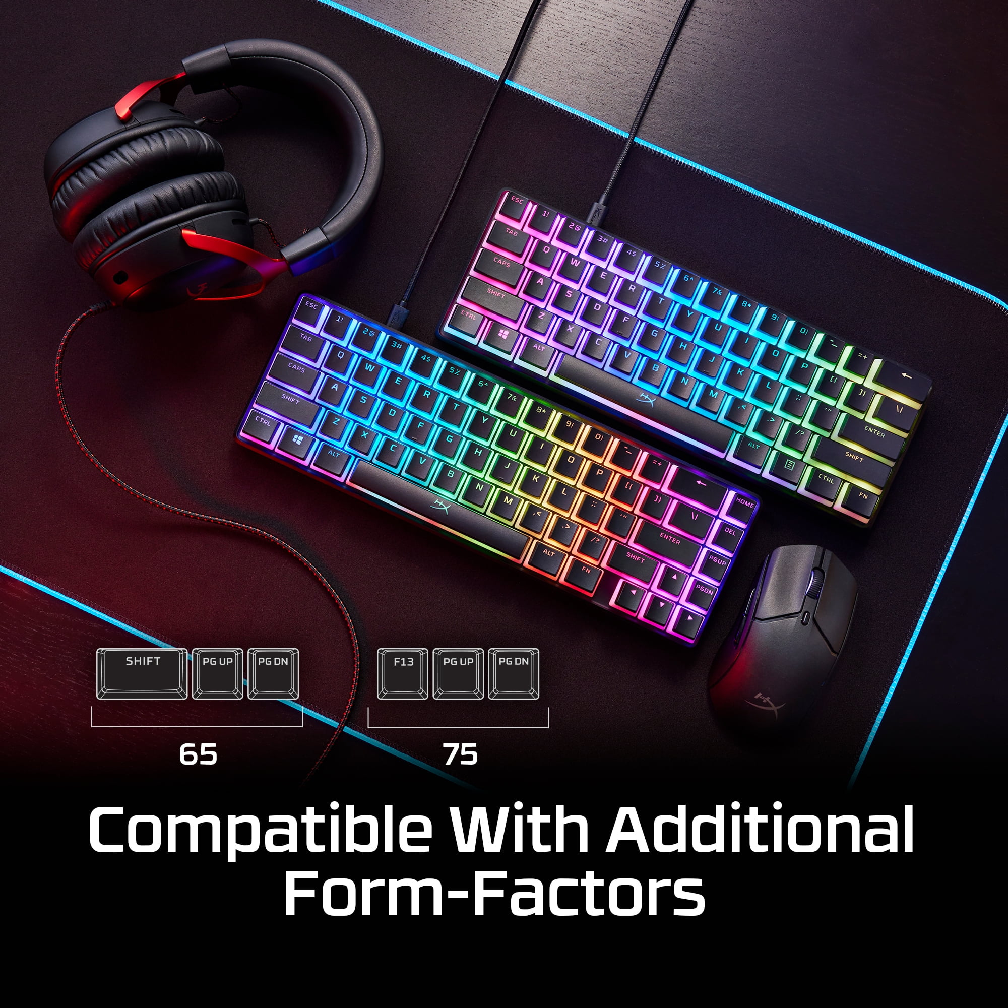 HyperX Pudding Keycaps 2 - Full Key Set - PBT - Black (US Layout)