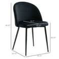 thumbnail image 3 of HOMCOM Dining Chairs Set of 2, Mid-Back Velvet-touch Upholstery Side Chair, 3 of 10