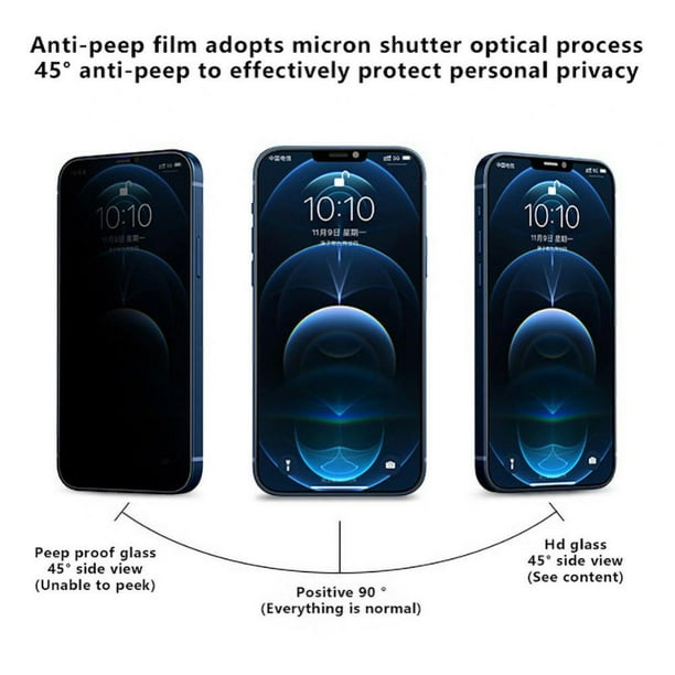 3 Pack Privacy Screen Protector For iPhone 12 Pro Max Privacy Tempered