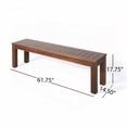 thumbnail image 3 of ACACIA WOOD OUTDOOR BENCH - 61.75"W x 14.50"D x 17.75"H, Rustic Slat Panel Design, 3 of 12