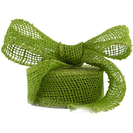 Green Awareness Ribbon Charm - JAM Paper Burlap Ribbon, 1 1/2 x 10 yards, Lime Green, Sold Individually