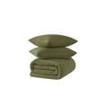 thumbnail image 5 of Brooklyn Loom Marshmallow Plush 100% Microfiber Polyester Olive Green 3-Piece Full/Queen Comforter Set, Solid Casual themed, Adult Bedding, OEKO-TEX Certified, 5 of 8