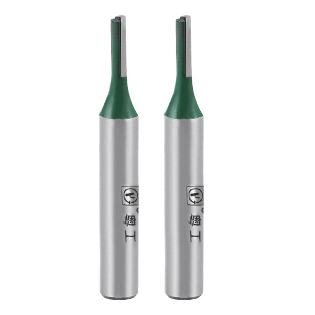 Unique Bargains Router Bit 1/4 Shank 3mm Cutting Dia. 1 Straight Flutes Carbide Woodworking 2pcs