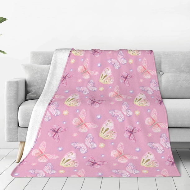 Balery Butterfly 1 Manta de Felpa Suave y Acogedora – Cobija de Franela Aterciopelada para Cama, Lavable y Cálida para Sofá, Mascotas, Transpirable-80"x60"