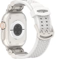 thumbnail image 3 of Wristband for Apple Watch Ultra 2/1 Band 49mm 45mm 44mm 42mm, Breathable Sport Silicone Rubber Band Strap with Adjustable Alloy Secure Buckle for iWatch Series 9 8 7 6 5 4 SE 3 2 1, White, 3 of 11