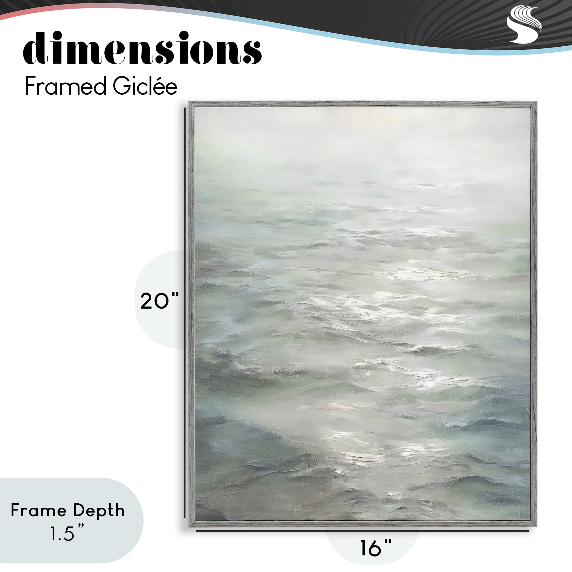 Stupell Industries Shallow Reflections on Sea Gray Framed Giclee Art, design by Riley B