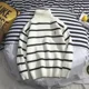 thumbnail image 4 of Ropa de hombre Suéteres de punto blancos de cuello alto para hombres Jerseys de cuello alto Cuello a rayas Sudadera clásica de tendencia 2024 Pedir X, 4 of 4