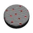 thumbnail image 3 of Easygdp Ladybugs On Black And White Striped Wheel Sun Guard, Spare Tire Cover,Universal Trailer Suv Truck Camper Travel,Easy To Install And Remove -17 Inch, 3 of 9