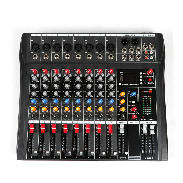 ZhdnBhnos 8 Channel Professional Mixing Console Live Studio