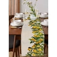 thumbnail image 4 of Ldtrchee Summer Lemon Table Runner 72 Inches, Green Botancial Summer Yellow Fruits Rustic Bed Runner Dresser Scarves Tabletop for Indoor Outdoor Parties/Ceremony/Banquet, 16" x 72", 4 of 8