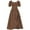 Brown, variant on Busydd Plus Size Dresses for Women Vintage Short Sleeve Renaissance Costume Solid Color Drawstring Medieval Dress for Women Square Neck Ruffle Prom Dress XL